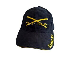 Cavalry Army Embroidered Black Baseball Cap One Size Cotton By Eagle Crest
